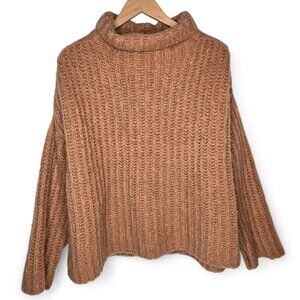 Free People Fluffy Fox Oversized Turtleneck Sweater Women's Chunky Wool‎ Blend M